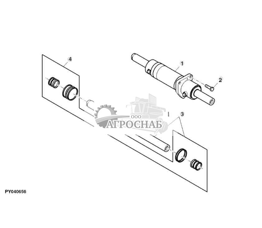 УЗЕЛ ЦИЛИНДРА РУЛЕВОГО УПРАВЛЕНИЯ (ПЕРЕДНИЙ МОСТ MFWD 745  750) 
